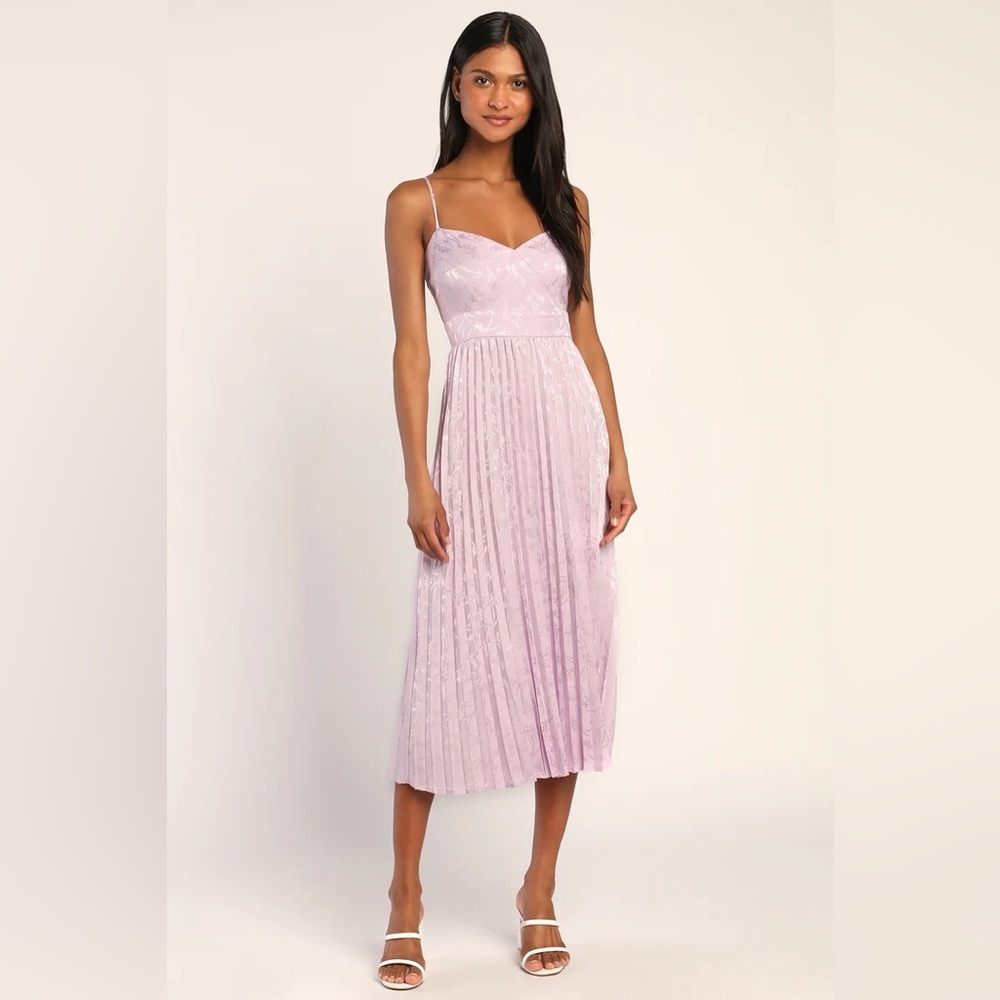 Lulus Regal Romance Floral Dress in Lavender